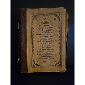 Christian Arts Gift Bible Cover Lords Prayer Our Father Two Toned Faux Leather‎
